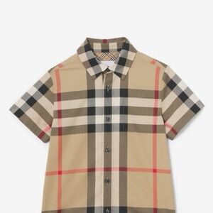 Burberry Boys stretch cotton short sleeve shirt